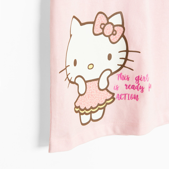 Тениска с къс ръкав HELLO KITTY, цвят: Розов