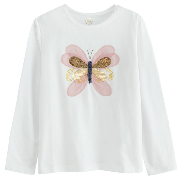 Тениска с дълъг ръкав, цвят: Бял