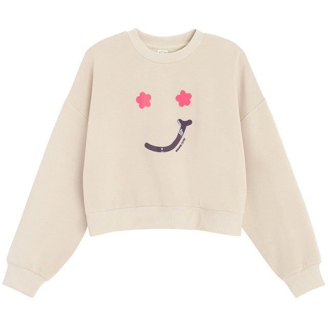 Блуза с дълъг ръкав, цвят: Кремав