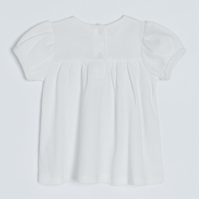 Блуза с къс ръкав, цвят: Бял