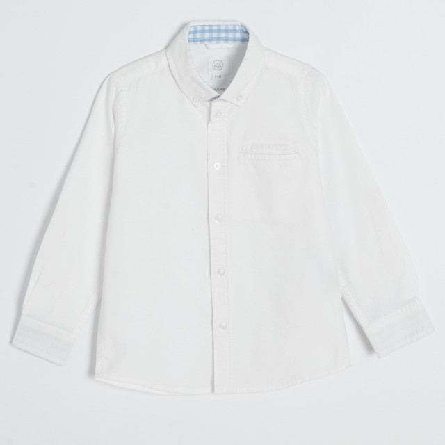 Риза с дълъг ръкав, цвят: Бял