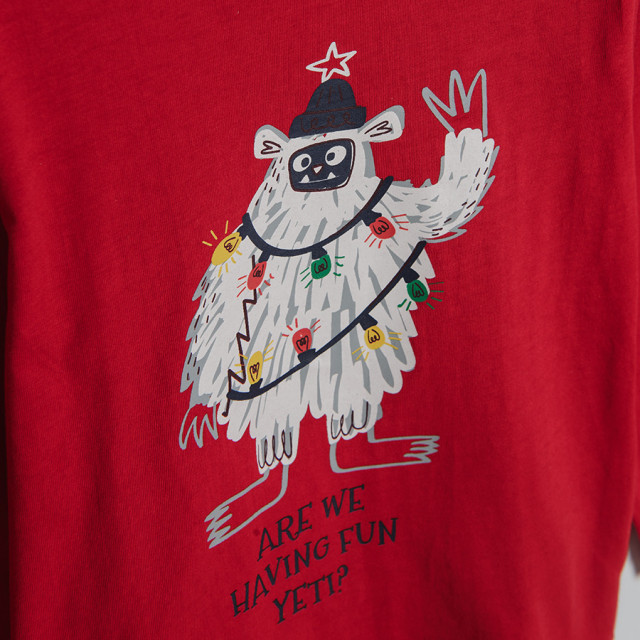 Тениска с дълъг ръкав, цвят: Червен