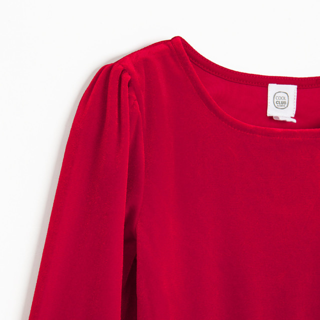 Рокля с дълъг ръкав, цвят: Червен