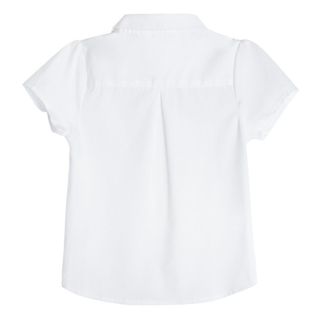 Риза с къс ръкав, цвят: Бял