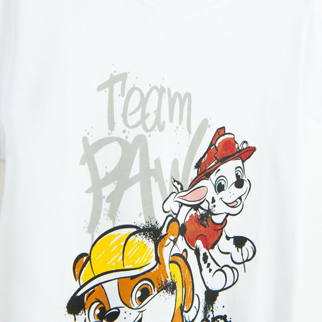 Тениска с къс ръкав PAW PATROL, цвят: Бял
