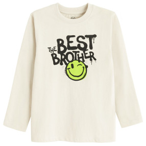 Тениска с дълъг ръкав, цвят: Бежов