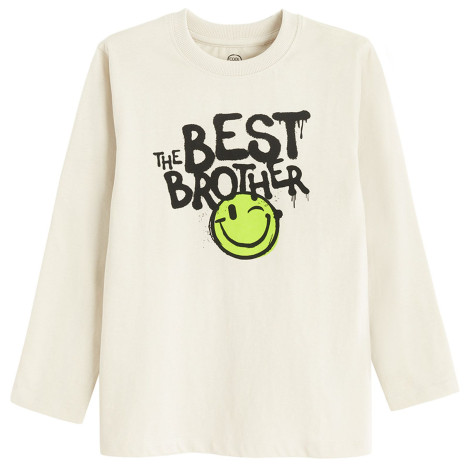 Тениска с дълъг ръкав, цвят: Бежов