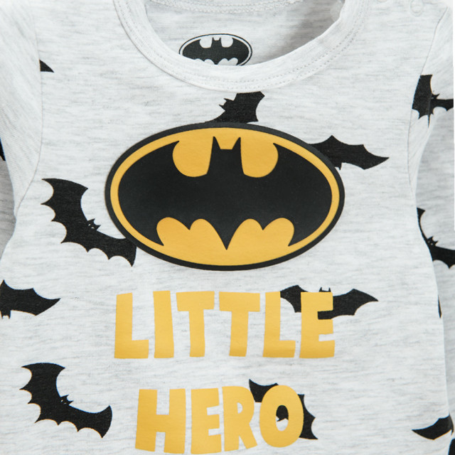 Боди с дълъг ръкав BATMAN, цвят: Сив меланж