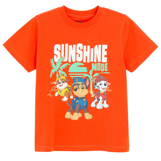 Тениска с къс ръкав PAW PATROL, цвят: Червен