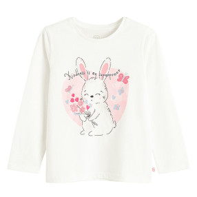 Тениска с дълъг ръкав, цвят: Бял