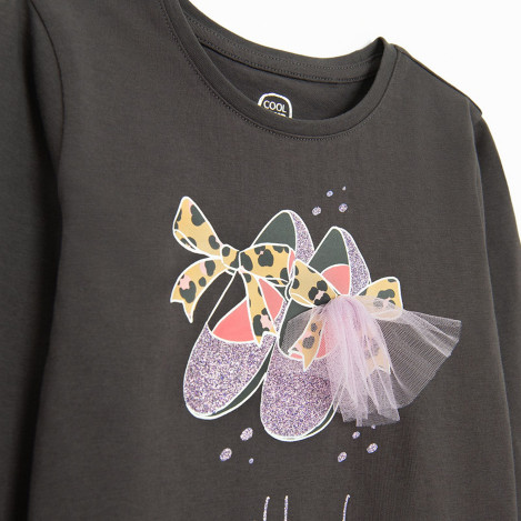 Тениска с дълъг ръкав, цвят: Графит