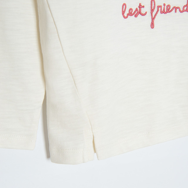 Тениска с дълъг ръкав, цвят: Бежов