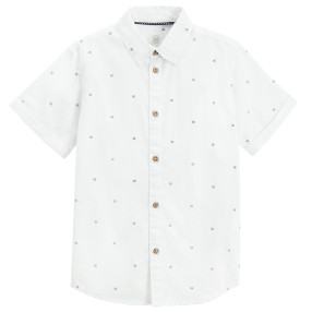Риза с къс ръкав, цвят: Бял
