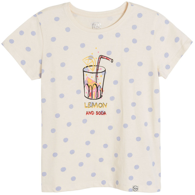 Тениска с къс ръкав, цвят: Екрю