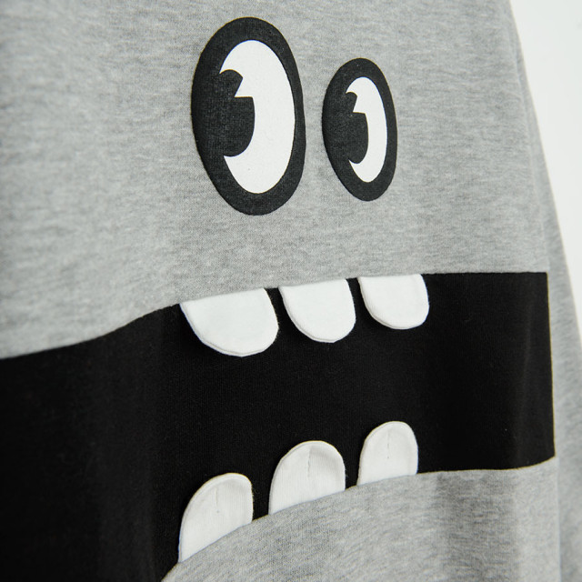 Блуза с дълъг ръкав, цвят: Сив меланж