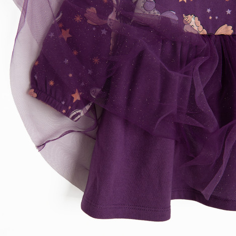 Рокля с дълъг ръкав, цвят: Лилав