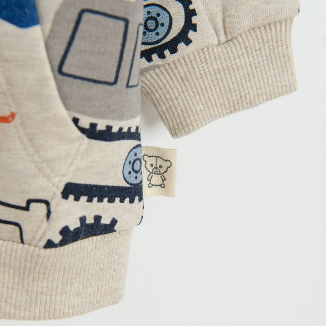 Блуза с дълъг ръкав, цвят: Бежов меланж