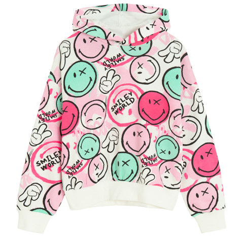 Суитчър SMILEY, цвят: Бял