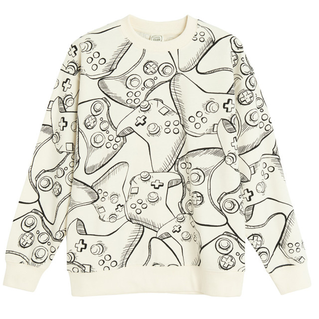 Блуза с дълъг ръкав, цвят: Екрю