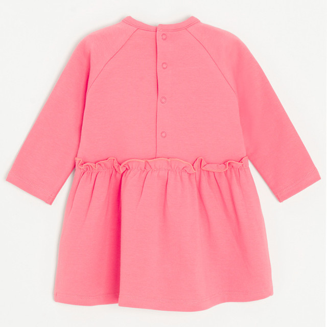 Рокля с дълъг ръкав DAISY DUCK, цвят: Коралов