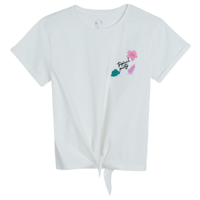 Блуза с къс ръкав, цвят: Бял