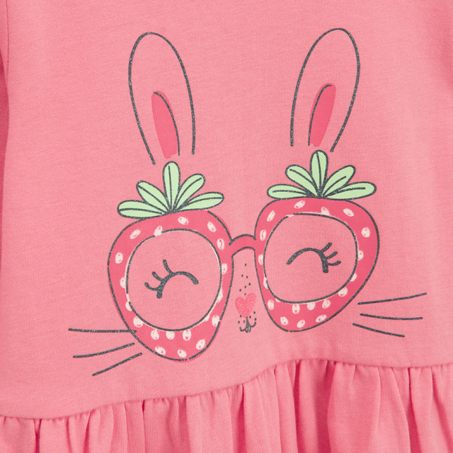 Рокля с дълъг ръкав, цвят: Коралов