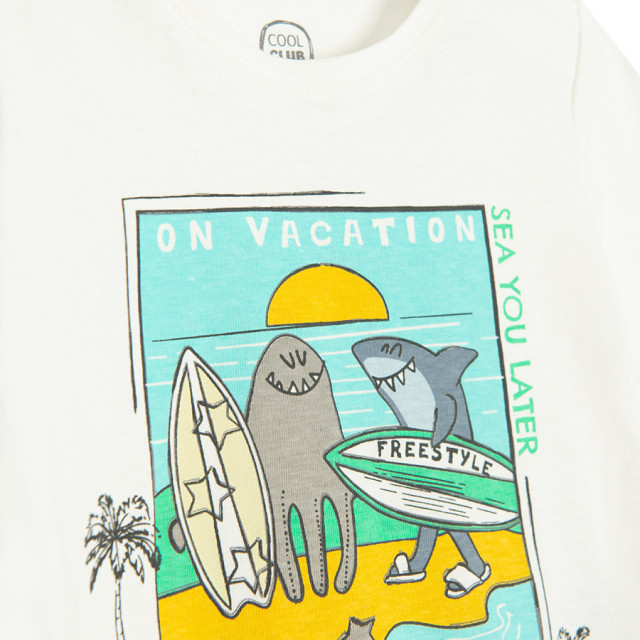 Тениска с къс ръкав, цвят: Бял