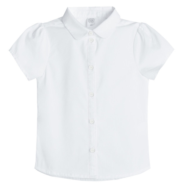 Риза с къс ръкав, цвят: Бял