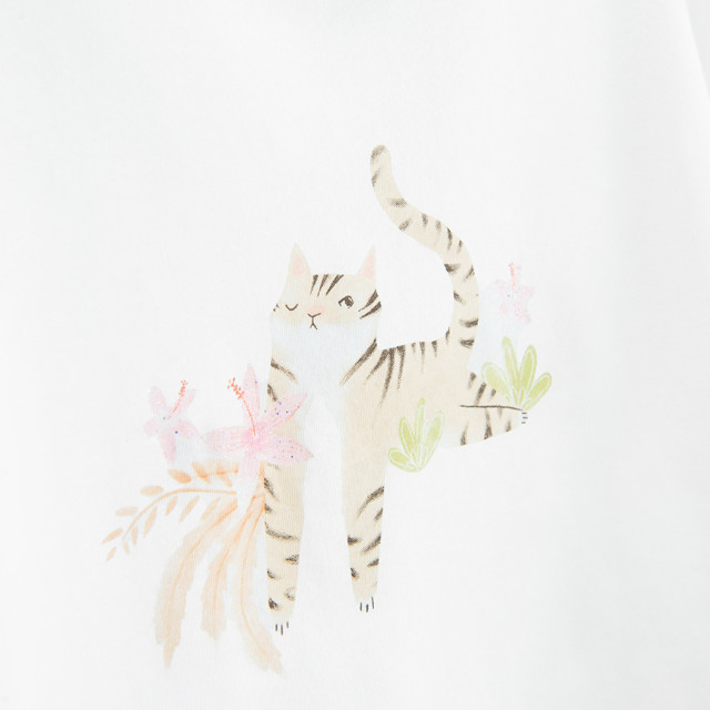 Блуза с къс ръкав, цвят: Бял