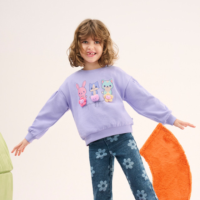 Блуза с дълъг ръкав, цвят: Виолетов