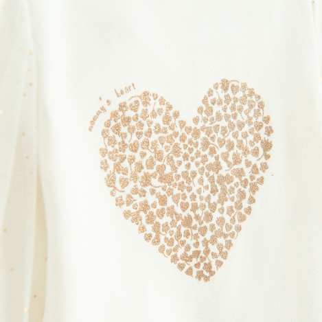 Боди с дълъг ръкав, цвят: Кремав