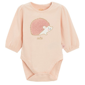 Боди с дълъг ръкав, цвят: Светло розов