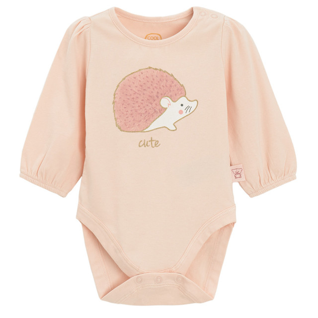 Боди с дълъг ръкав, цвят: Светло розов