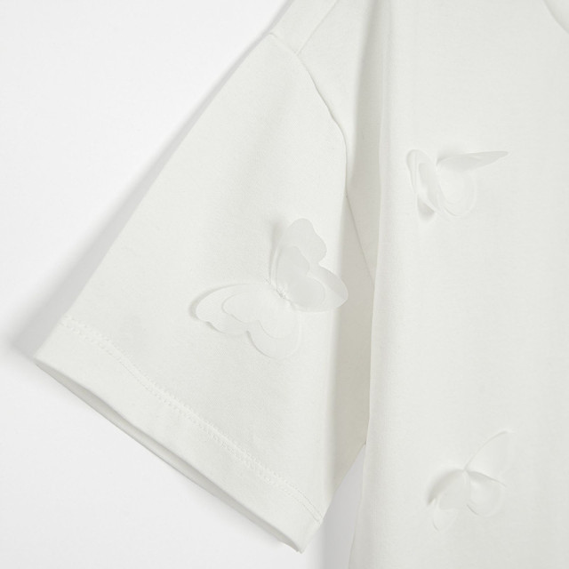 Блуза с къс ръкав, цвят: Бял