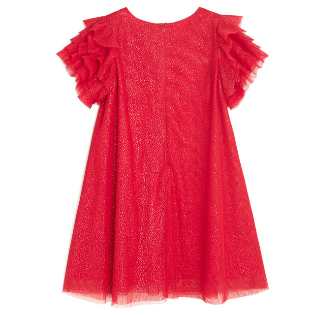 Рокля с къс ръкав, цвят: Червен