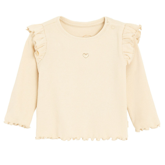 Блуза с дълъг ръкав, цвят: Бежов