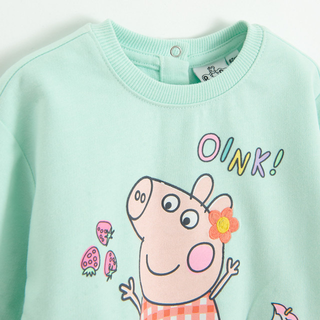 Блуза с дълъг ръкав PEPPA PIG, цвят: Светло ментов