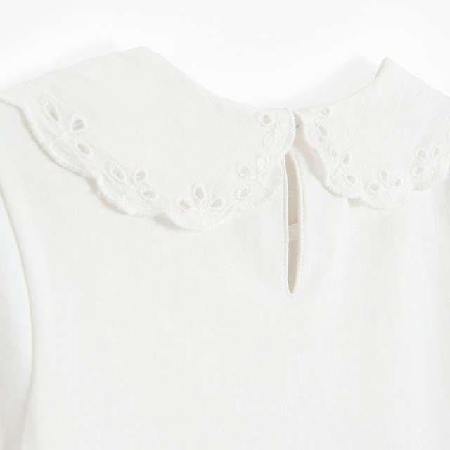 Блуза с къс ръкав, цвят: Бял