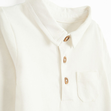 Боди с дълъг ръкав, цвят: Бял