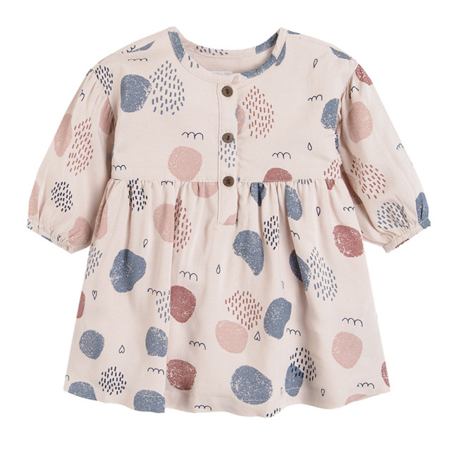 Рокля с дълъг ръкав, цвят: Светло розов