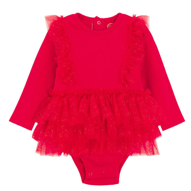 Боди с дълъг ръкав, цвят: Червен