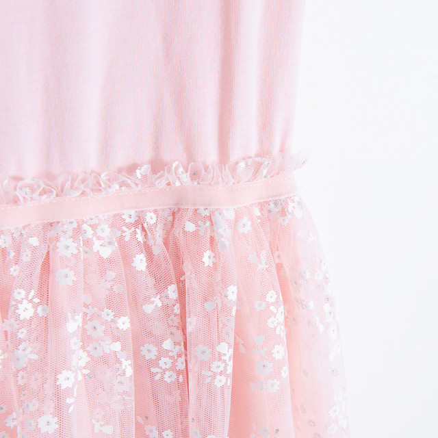 Рокля с къс ръкав, цвят: Розов