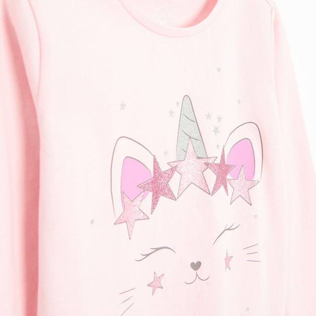 Тениска с дълъг ръкав, цвят: Розов