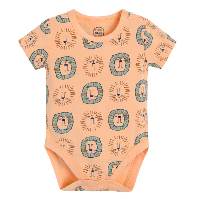 Боди с къс ръкав, цвят: Праскова