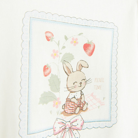 Блуза с къс ръкав, цвят: Бял