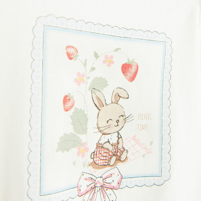 Блуза с къс ръкав, цвят: Бял