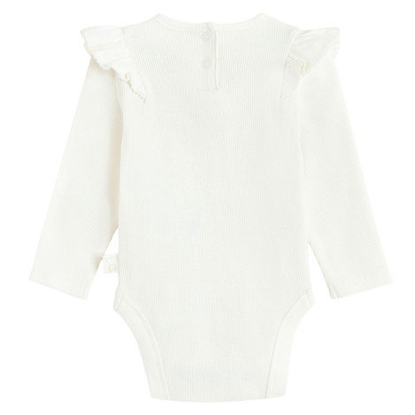 Боди с дълъг ръкав, цвят: Бял