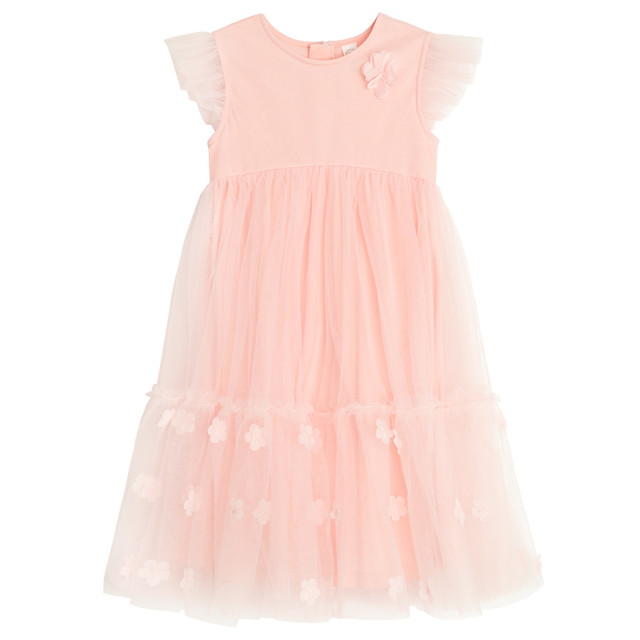 Рокля с къс ръкав, цвят: Розов