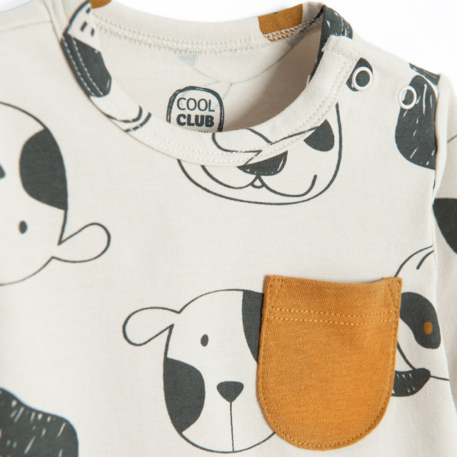 Боди с дълъг ръкав, цвят: Светло бежово