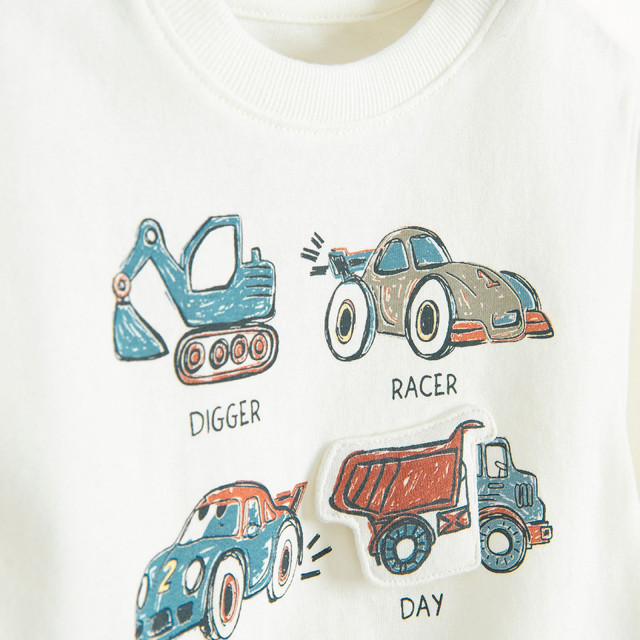 Блуза с дълъг ръкав, цвят: Бял